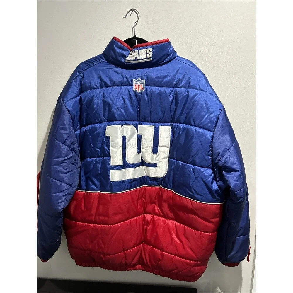NY Giants Reebok Puffer Jacket Coat Mens Size XL New York Vintage RARE